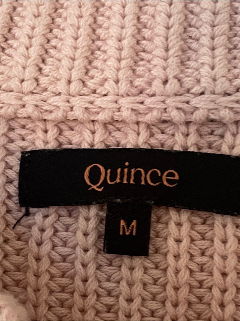 Quince Organic Cotton Fisherman Crew Sweater Shell Pink Rib Knit M - Picture 2 of 8